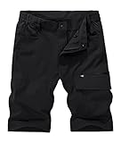 登山 ハーフパンツ メンズ ストレッチ クライミングパンツ マウンテン ショートパンツ 大きい バイク用 ショーツ ストレッチ ゴルフ短パン 撥水 多機能 釣りウェア ブラック 2XL