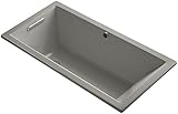 KOHLER 1121-W1-K4 Underscore 60-Inch x 30-Inch Drop-In Bath with Bask Heated Surface and End Drain, 