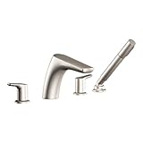 Moen T987BN Method Two-Handle Low Arc Roman Tub Faucet Includes Hand Shower, Brushed Nickel [並行輸入品]