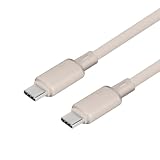 オウルテック シースルーシリコンケーブル Type-C to Type-C 1.2m シースルー素材採用 耐屈曲5万回 PD60W充電 データ転送 Mignonne（ミニョン）マッシュルームベージュ OWL-CBS1MINCC12-BE