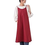 [créer] atRise [アットライズ] エプロン キャミソールエプロン レディース 【さっと被るだけ ワンピースエプロン】 可愛い おしゃれ しわになりにくい (ワイン, M)