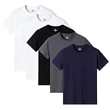 [AYISTELU] Tシャツ メンズ 半袖 3枚組 5枚組 綿100% 大きい サイズ クルーネック インナーシャツ メンズ 肌着 スポーツ シャツ 下着 快適 柔らかい カジュアル メンズ 服 春 夏 秋 冬 (JP, アルファベット, XL, 5枚組/ミックスカラ)