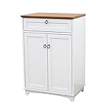 キャビネット 白家具 木製 木扉 幅60cm 引出し付き ホワイトウォッシュ フレンチスタイル カントリー調 |