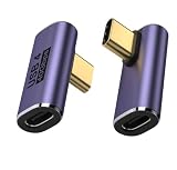 USB4.0 Type C 変換 アダプター 左右 90° 曲げ2種類セット PD 100W/5A急速充電 40Gbps高速データ転送 8K@60Hz映像出力 L字 L型 タイプc type-c 90度 オス メス USB C コネクター スリムデザイン Thunderbolt 3などのType Cデバイスに対応 (2種ミッドベンド)