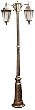 Vintage Parks Community Corridor E27*2 Pillar Lantern European Outdoor Landscape Floor High Pole Post Light IP54 Waterproof Villa Garden Street Bollard Column Lamp (Size : 2.25m)