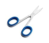 OceanPure Curved Tip Rubber Grip Nail Scissors (Blue) by OceanPure