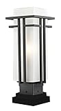 Z-Lite 550PHM-SQPM-ORBZ Outdoor Pier Mount Light, Matte Opal shade Oil Rubbed Bronze Finish by Z-Lit