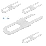 4パックホワイトキャビネットロック – 子安全 – Sliding U字 – 壊れない耐久性プラスチック – Childproofキッチン、バスルーム、drawsとキャビネット。