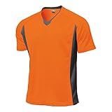 wundou(ウンドウ) ベーシック サッカー シャツ P1910 オレンジ 110CM 吸汗速乾 Vネック 半袖