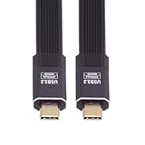 xiwai USB4 20Gbps 延長ケーブル 50cm タイプC フラットスリム FPC 100W 急速充電データケーブル 8K@60Hz 5K@60Hz USB4.0 Thunderbolt3/4 対応