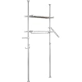 ドリームハンガー ランドリーラック ST-2002 洗濯機棚 トレイ付 ポールハンガー ST-2002