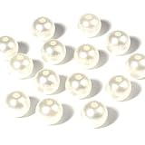 1000 個 アクリルビーズ 円形 オフホワイト パール模造 約 6mm 直径、 穴：約 1.7mm クラフト 手芸用品 ジュエリー アクセサリーパーツ hf000016