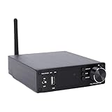 Cuifati ステレオオーディオアンプ、Bluetooth再生解読アンプ、USB再生、ロスレスBluetooth 5.3ヘッドフォンに適したリモートコントロールを備えたレセプション8Ω〜300Ω (米国プラグ)