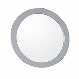 Bellaterraホーム9900-m-lgラウンドフレーム入りmirror-manufactured wood-lightグレー