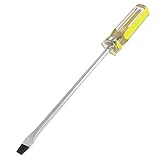 uxcell ドライバー　マイナスドライバービット　イエローハンドル　磁性　メタル製　6mm幅