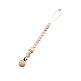 Liebeye 木製 おしゃぶり クリップ 赤ちゃん ユニセックス 歯 ビーズ ホルダーチェーン