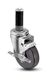 Shepherd Institutional Series 5 Diameter Delrin Bearing Flat MonoTech Wheel Swivel Caster with Tread