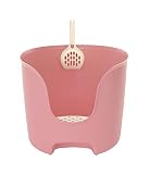 リッチェル 猫用トイレ本体 ラプレ 壁高ネコトイレ コーラルピンク