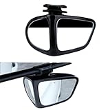 Alpha Depot 補助ミラー 車 サイド補助ミラー 後方 自動車 サイドミラー カスタム 補助 角度調整可能 死角解消 事故防止 (ブラック, 右 運転席側)