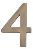 Architectural Mailboxes 3585AB-4 Solid Cast Brass 5 in. Antique Brass Floating House Number 4