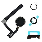 Dedyel iPad Mini 5 2019 7.9インチ A2133 A2124 A2125 A2126 用 ホームボタン交換品（フレックスケーブルコネクター付属）-ブラック