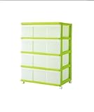 チェスト タンス ワイドチェスト グリーン ４段 送料無料