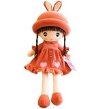 misakinoya 人形 ぬいぐるみ かわいい 女の子 ぬいぐるみ 人形 スカートガール お姫様 ぬいぐるみ ドール 抱き枕 子供 学生 プレゼント (兎-赤, 45cm)