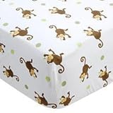Mod Pod Pop Monkey Fitted Crib Sheet by KidsLine [並行輸入品]