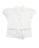 RuffleButts Infant / Toddler Girlsスイスドット半袖シャツW /ベルト カラー: ホワイト