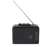 ポータブルカセットプレーヤーコンパクトレコーダー、ヘッドフォン付き、FM AMラジオ、ステレオカセットからMP3デジタルコンバーターテーププレーヤー、エンターテイメント旅行スポーツ用、3.5mmジャック (黒)