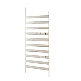 ラダーラック 幅86 突っ張りラダーラック 壁面収納 突っ張りパーテーション 日本製 ホワイト 棚付き