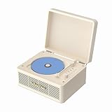 WhatPlus CDプレーヤー ワイヤレス対応 スピーカ内蔵 2000mAhバッテリー搭載 イヤホンAUX TFカード対応 ホワイト