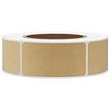 Hybsk カラーラベル インデックスシール 四角 25×50 mm 長方形 500枚 クラフトシール 食品容器用キッチンオフィス収納整理付箋（クラフト紙）
