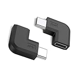 USB C L字 変換アダプタ 100W 90度L字型 USB C 変換アダプタ PD 100W急速充電 10Gbps高速データ転送 4K USB3.1 Type-Cオス-Type-Cメス 延長エクステンダー for Thunderbolt 3 MacBook/for Switch/for Sam-sung Dex等USB-C機種対応 (1個セット)