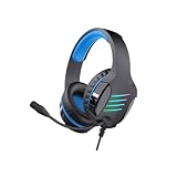 LAZOS ゲーミングヘッドセット 3Dステレオサラウンドサウンド L-GH2-BL