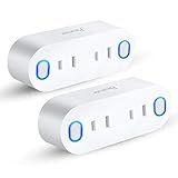 スマートWIFIプラグ、PanamalarダブルスマートコンセントMini２in１、エネルギー監視及びタイマー機能付き　Alexa＆Googleアシスタントに適応　任意のポジションで設備を制御可能　最