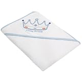 Baby Boys Little Prince Hooded Bath Towel (75cm x 75cm) (White/Blue) by Universal Textiles