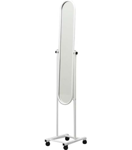 Amazon.co.jp: パイプスタンドミラー(キャスター付)(ホワイト/白) 幅