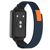 [PONATTENO] 交換用ベルト For HUAWEI Band 9スマートウォッチに対応 替えベルト マジックテープ式脱着便利 通気ナイロンー製スポーツバンド サイズ調整可能 (ブルー)