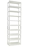 平和工業 クリスタルシューズラック ワイド 10段 ホワイト 223517