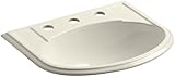 KOHLER K-2279-8-47 Devonshire Self-Rimming Bathroom Sink, Almond [並行輸入品]