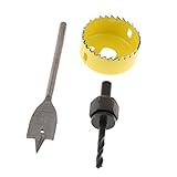 B Baosity ホールソー 穴あけドリルビット レンチ　木材 プラスチック PVCボード プラスター 切断工具 全3色 - 黄