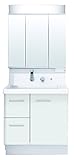 LIXIL(リクシル) INAX 洗面化粧台【上下セット品】K1シリーズ 幅75cm 片引出し  LED グロスホワイト MK1X3-753TXSU+K1H4-755SY/YS2H