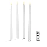 15 " Flamelessテーパキャンドルwith WarmホワイトLED、Extra Tall、滑らかなワックス仕上げ、LampLust Vigilコレクション、電池&リモート含ま White L