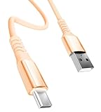 13カラー 4長さ PD急速 15W 60W 100W 100％シリコン 超高耐久 USB-A Type-C to Type-C【inklink Japan公式】充電ケーブル iPhone 充電コード USB-C 機器対応 急速充電 PC/パソコン/ノートパソコン/iPhone/iPad/Android (USB-A to Type-C 3A15W, アプリコット, 0.25m)