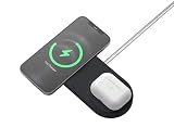 【elago】 MagSafe 充電器 用 デュアル パッド MagSafe充電器 卓上 アクセサリ 2台 保護 カバー MagSafe用 ケーブル 収納 付 マグセイフ 保護ケース マグセーフ対応 マグセーフケーブル ケース [ Apple マグセーフ 充電器 アップル マグセーフ充電器 対応 ] CHARGING HUB DUO ブラック