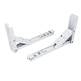 uxcell　棚受け金具 20cm x 12cm メタル トライアングル 折りたたみ ブラケット ブレース ホワイト 2個