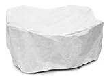 KoverRoos 21262 DuPont Tyvek 80 in. Round Table High Back Dining Set Cover, White - 114 Dia x 36 H i
