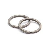 [TUNUKE] チタン キーリング TC4 チタンリング 8 10 12 14 16 18 20 25 30 35 50 丸型 平打ち スライド (18mm, F光沢グレー)