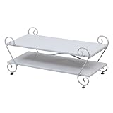 JKプラン ロートアイアンシリーズ TV台 2段 ホワイト iri-002-wh